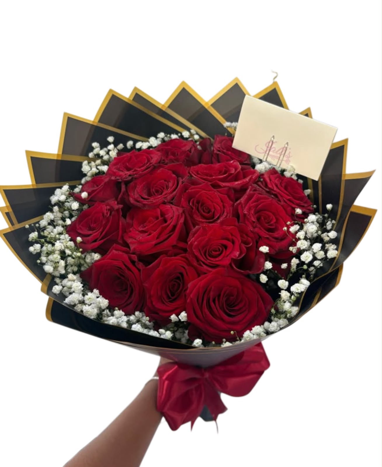 Ramo de rosas y baby breath #02